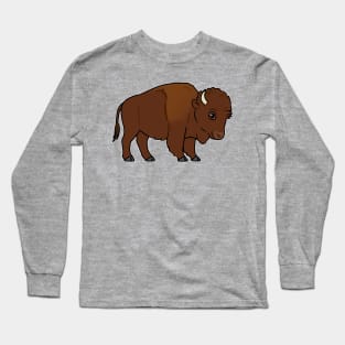 Cute Bison Cartoon Long Sleeve T-Shirt